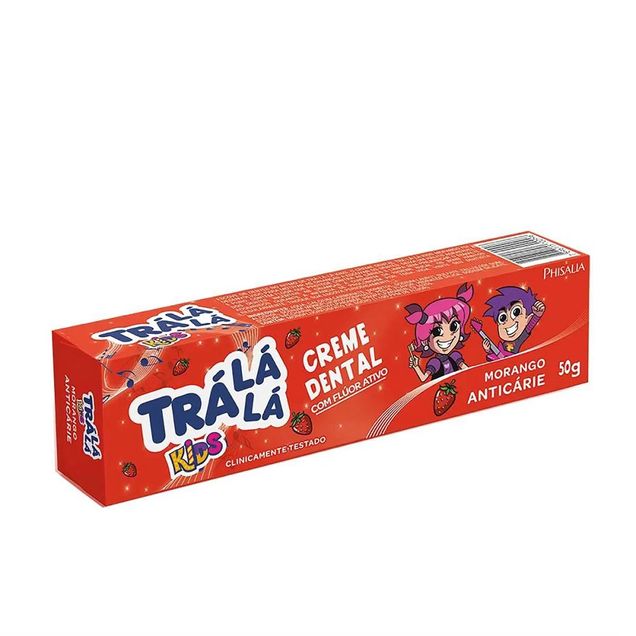 Creme Dental Infantil TRA LA LA Kids Morango Anti-cárie 50g