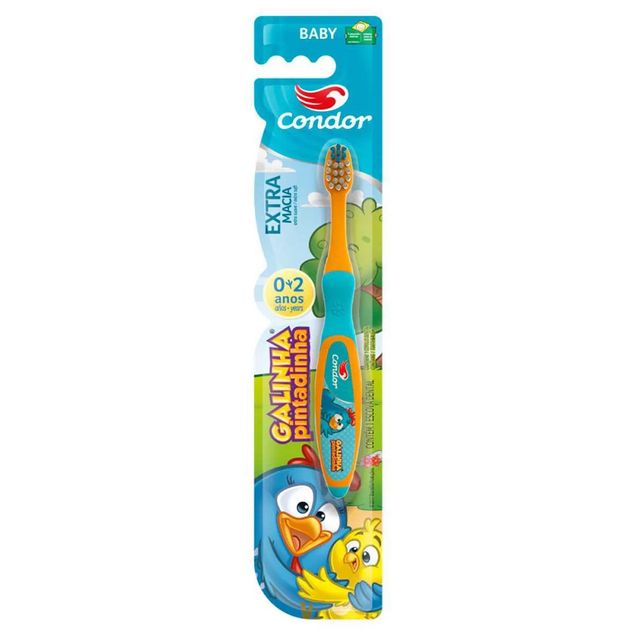 Escova de Dente Infantil Condor Galinha Pintadinha Extra Macia 0-2 Anos 1 Unidade