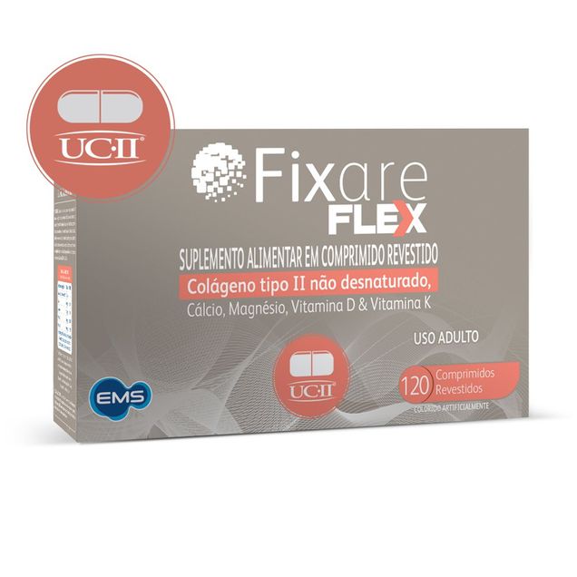 Suplemento Alimentar com Cálcio + Colágeno Fixare Flex 120 comprimidos