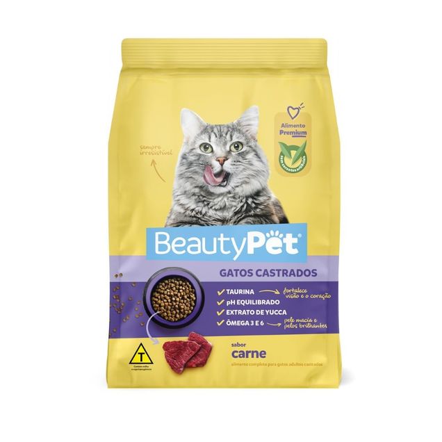 Ração Baw Waw Gato Castrado Sabor Carne 900g