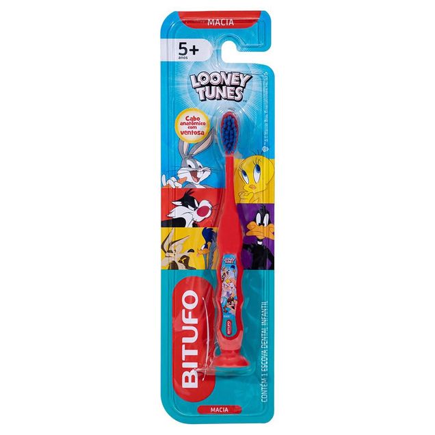 Escova de Dente Macia Infantil Bitufo Looney Tunes 1 unidade