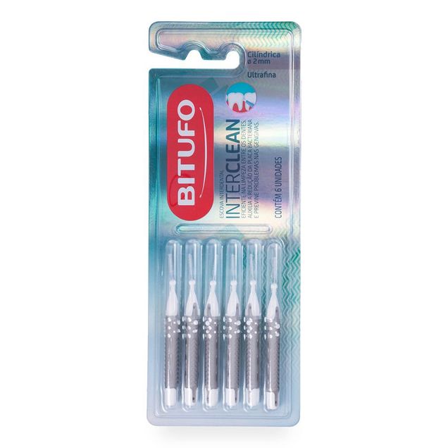 Escova Dental Interdental Cilíndrica Ultra Fina 2m BITUFO 6 Refis
