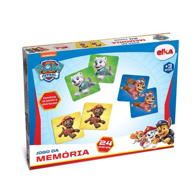 Brinquedo Jogo da Memória Elka Patrulha Canina 48 cartas