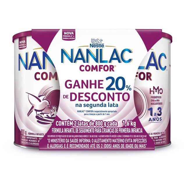 Fórmula Infantil Nanlac Comfor Nestlé 1–3 anos 1,6kg