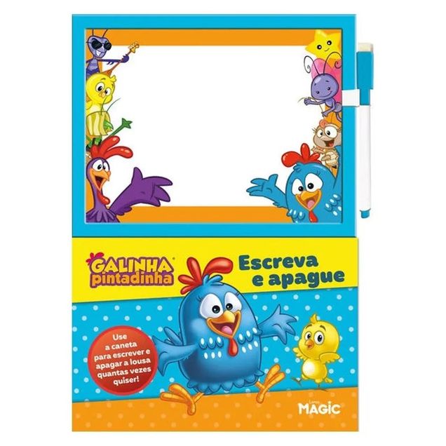 Brinquedo Lousa Mágica Magic Kids Galinha Pintadinha Escreva e Apague