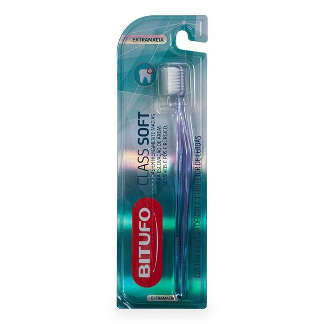 Escova de Dente Bitufo Class Soft Extra macia com 1 protetor de cerdas