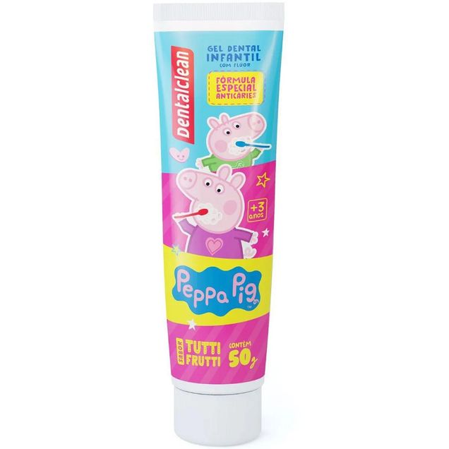 Gel Dental Infantil Peppa Pig Tutti Frutti Flúor Dentalclean 50g