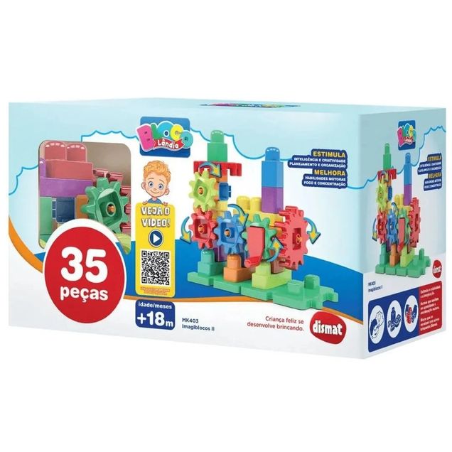 Brinquedo Infantil Imagiblocos Dismat 35 Peças MK403