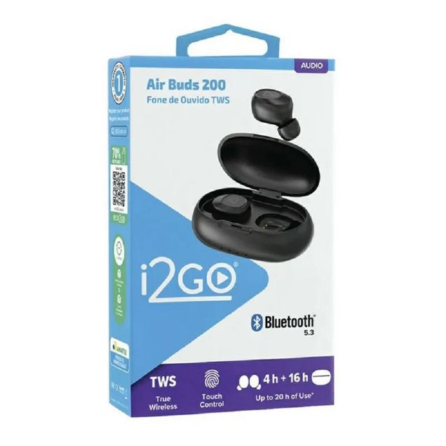 Fone de Ouvido POWER Air Buds 200 Bluetooth 5.3 TWS 20h Preto