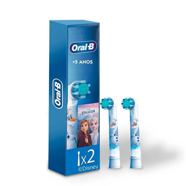 Refil Escova de Dente Elétrica Pro Kids Disney Frozen Cerdas Extra Suaves Oral B 2 Unidades
