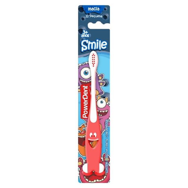 Escova Dental Infantil Powerdent Smiles Powerdent 3+ anos Cerdas Extra Macias 1 Unid