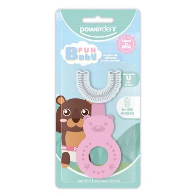 Escova Dental Infantil Fun Baby Powerdent Cabeça em U 1 Unidade