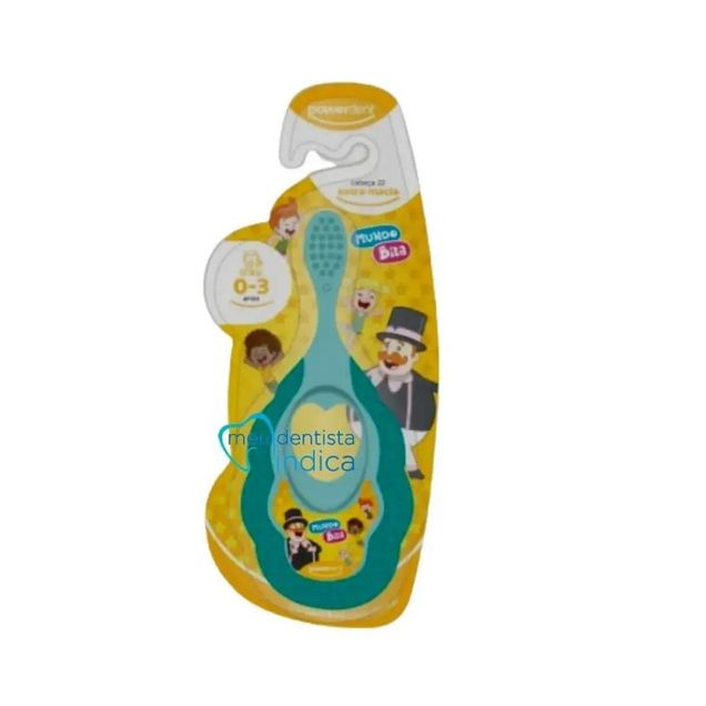 Escova Dental Infantil Mundo Bita Mordedor Powerdent 0 a 3 Anos 1 Unidade