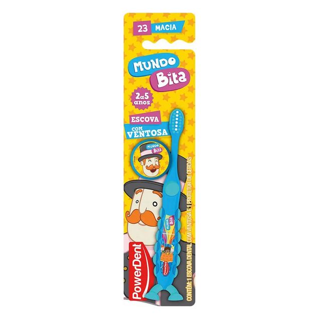 Escova Dental Infantil Macia Powerdent Mundo Bita 2 a 5 Anos Cerdas Extra Macias 1 unidade