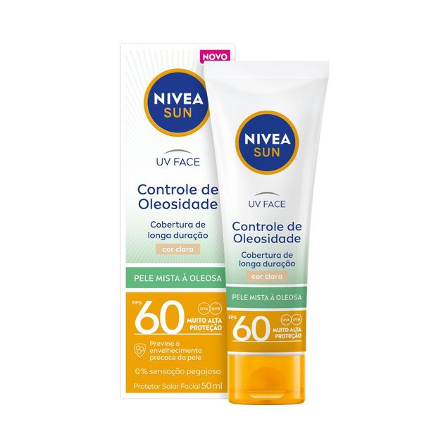 Protetor Solar Facial Nivea Sun UV Face Controle de Oleosidade Cor Clara Fps60 50ml