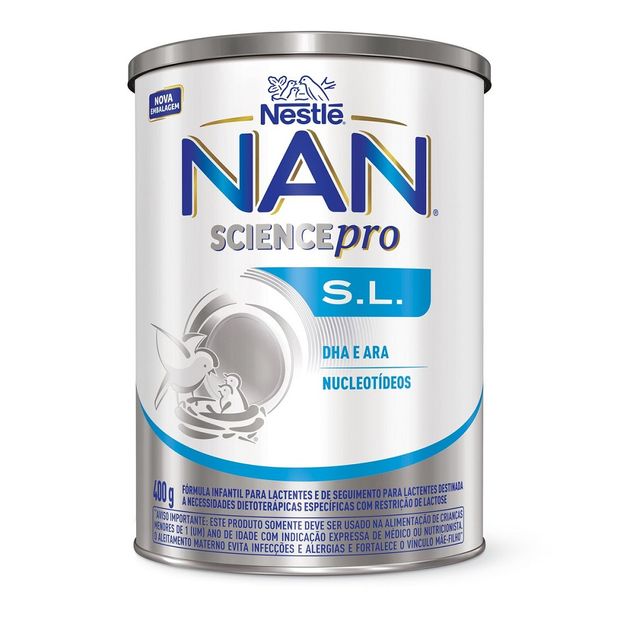 Fórmula Infantil Nan Sem Lactose Nestlé 0-12 meses 400g