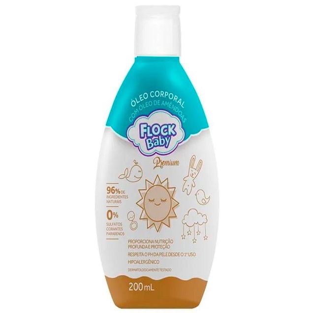 Óleo Corporal Infantil Flock Baby Premium 200ml