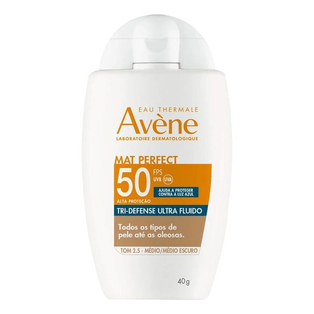 Protetor Solar Facial Avène Mat Perfect Tri-Defense Ultra Fluido Tom 2.5 Médio/Médio Escuro FPS 50 40g — foto 2