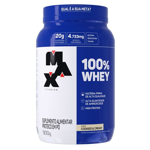 Whey 100% Max Titanium Cookies & Cream 900g