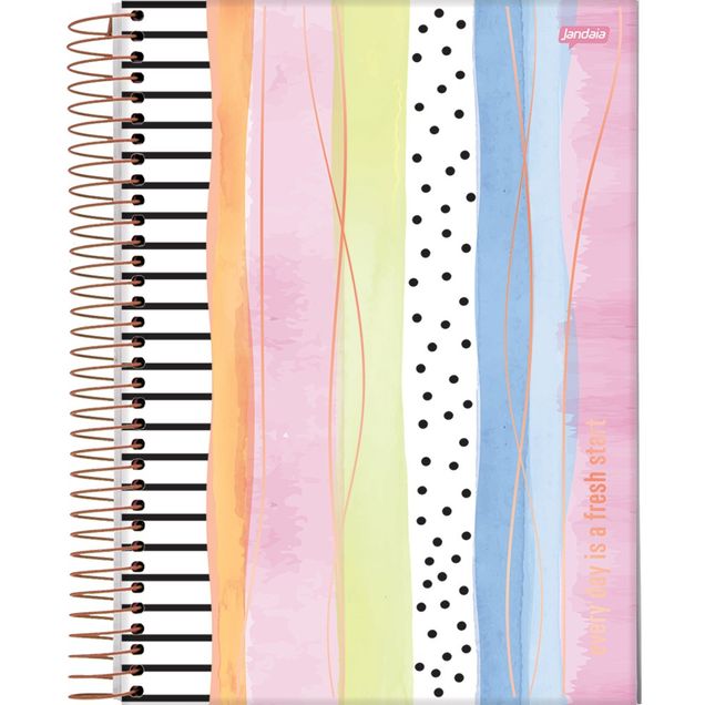 Caderno JANDAIA Capa Dura Espiral La Creme FSC 80 folhas 1 matéria