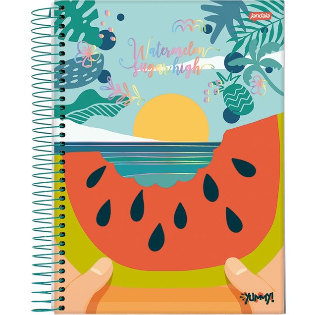 Caderno JANDAIA Capa Dura Espiral Yummy 80 folhas
