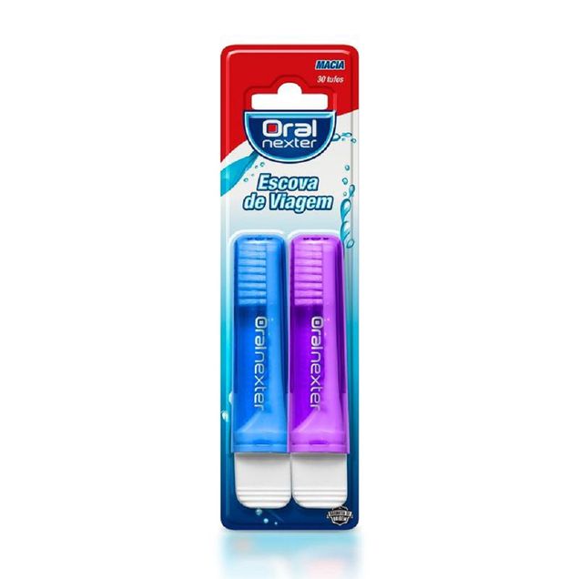 Escova de Dente de Viagem Oral Nexter Cerdas Macias 2 Unidades