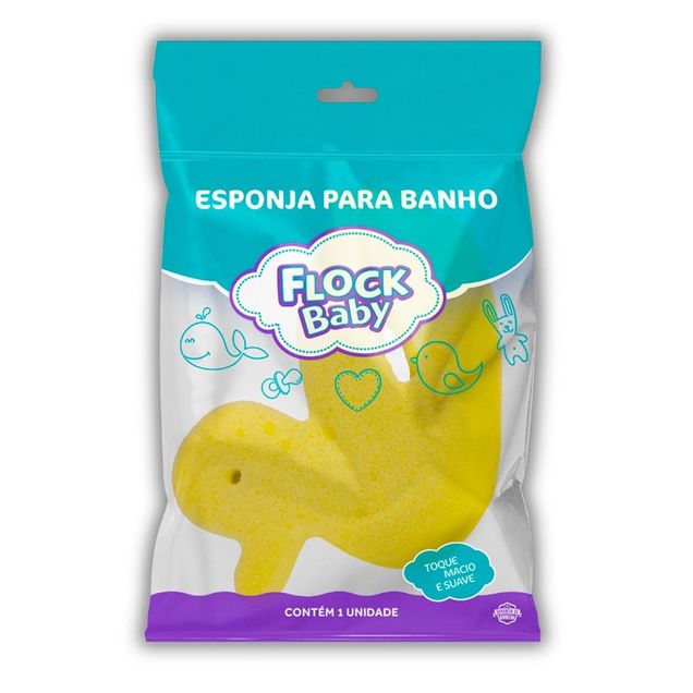 Esponja de Banho Infantil Flock Baby Pato Amarelo