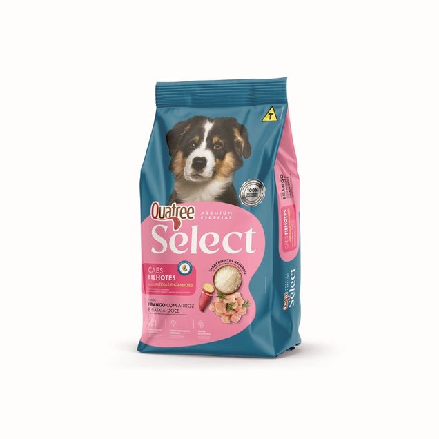 Ração Quatree Select Cães Filhotes Frango, Arroz e Batata-doce 3kg