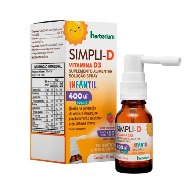 Vitamina D Infantil Simpli-D 400UI HERBARIUM 10ml