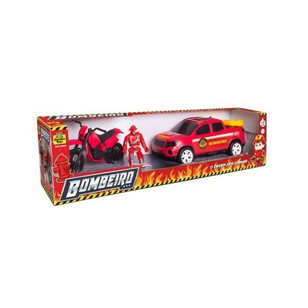 Brinquedo Samba Toys Resgate Bombeiro 3 peças