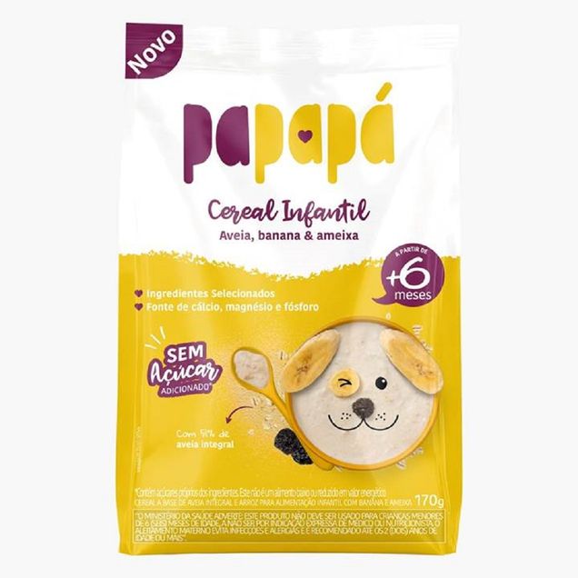 Cereal Integral Infantil Papapá PAPAPA Arroz Banana e Ameixa 170g