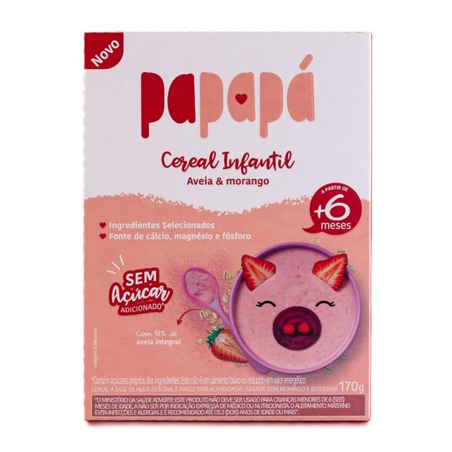 Cereal Infantil Papapá PAPAPA Aveia e Morango 170g