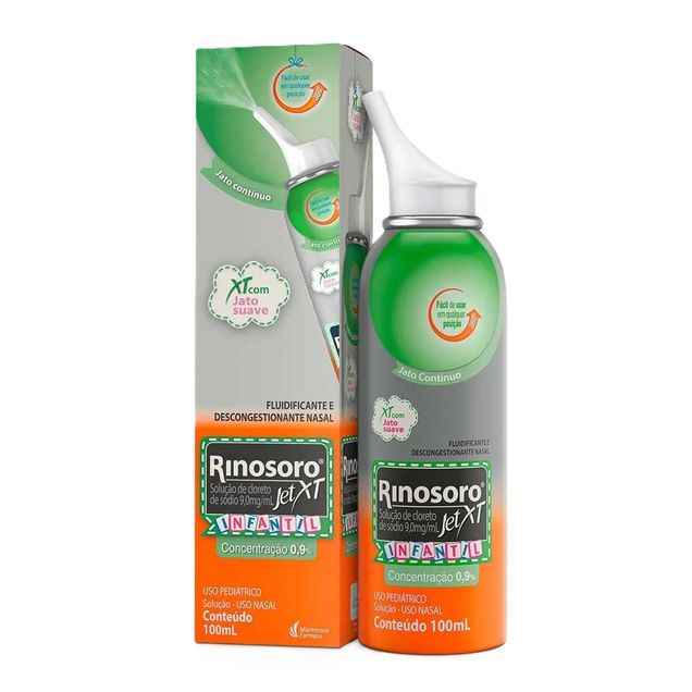 Rinosoro Jet XT Infantil Solução Nasal 0,9% Mantecorp Farmasa 100ml