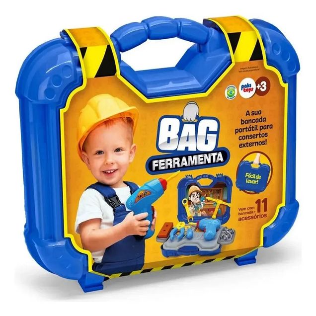 Maleta Bag Ferramenta PAKI TOYS Kit Ferramentas Infantil 11 unidades