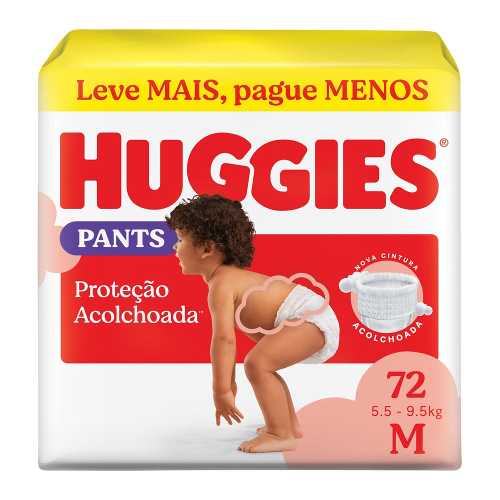 Fralda Huggies Proteção Acolchoada Pants M 72 Unidades