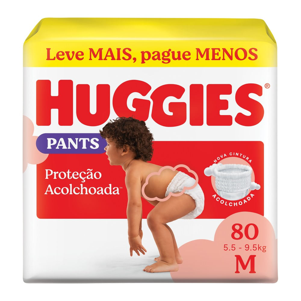 Fralda Huggies Roupinha Proteção Acolchoada Pants  M 80 Unidades