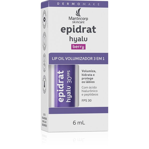 Lip Oil Mantecorp Epidrat Hyalu Fps 30 Berry 6ml — foto 2