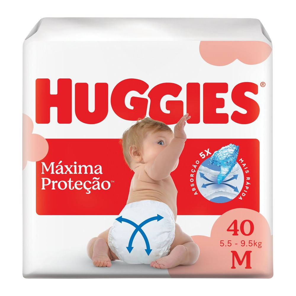 Fralda Descartável Huggies Máxima Proteção M 40 Unidades