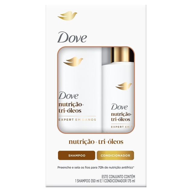 Kit Shampoo 350ml + Condicionador 175ml Dove Nutrição + Tri-óleos — foto 2