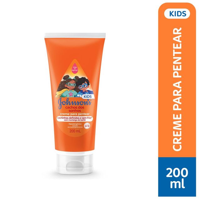 Creme para Pentear Infantil Johnson & Johnson Cachos dos Sonhos 200ml