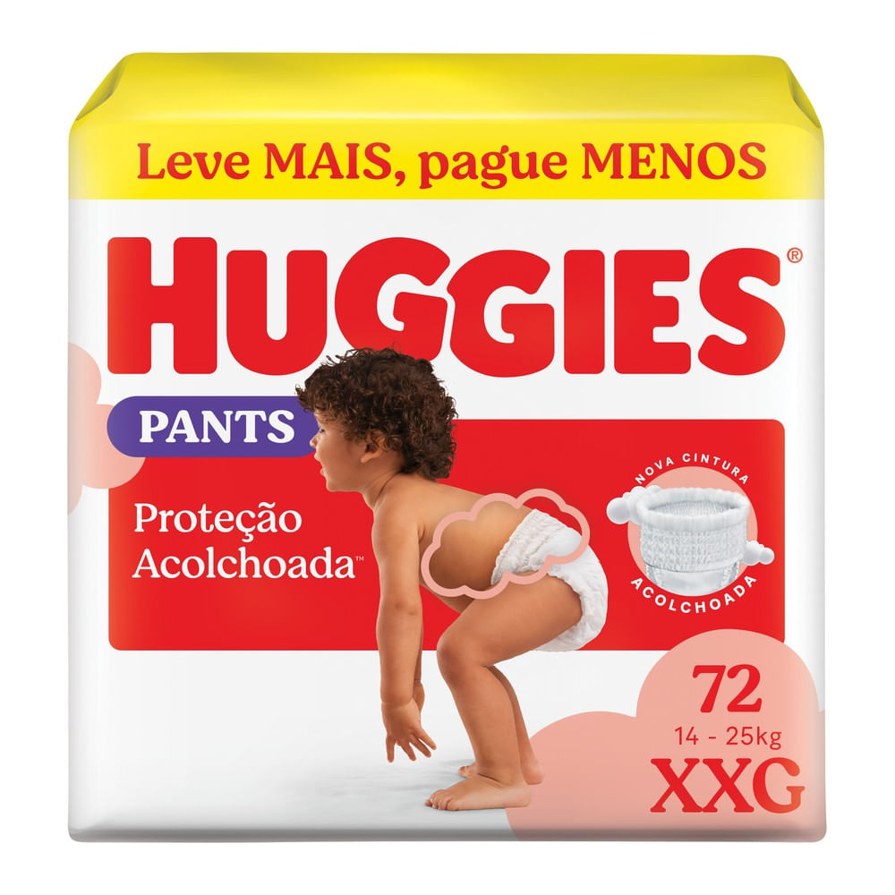 Fralda Huggies  Proteção Acolchoada Tamanho XXG 72 Unidades