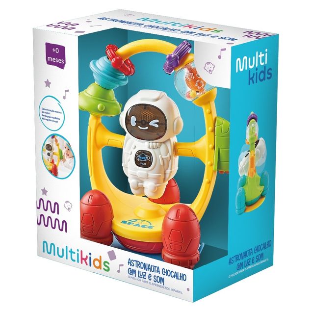 Chocalho Multikids Astronauta com Luz e Som 1 unidade