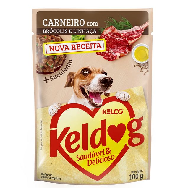 Ração Úmida Keldog Carneiro com Brócolis e Linhaça 100g