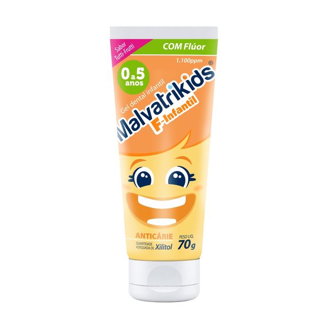 Gel Dental Malvatrikids Infantil com Flúor 70g
