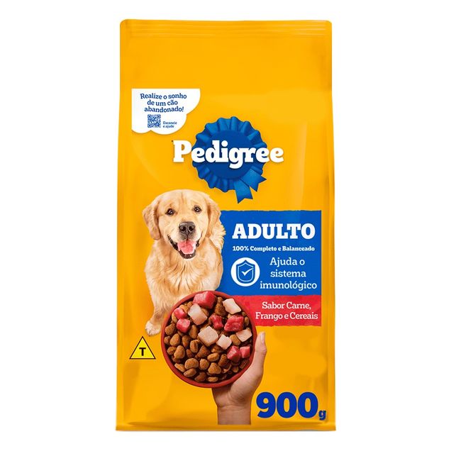 Ração Pedigree Cão Adulto Sabor Carne, Frango e Cereais 900g