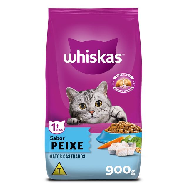 Ração para Gato Castrado Whiskas Peixe 900g