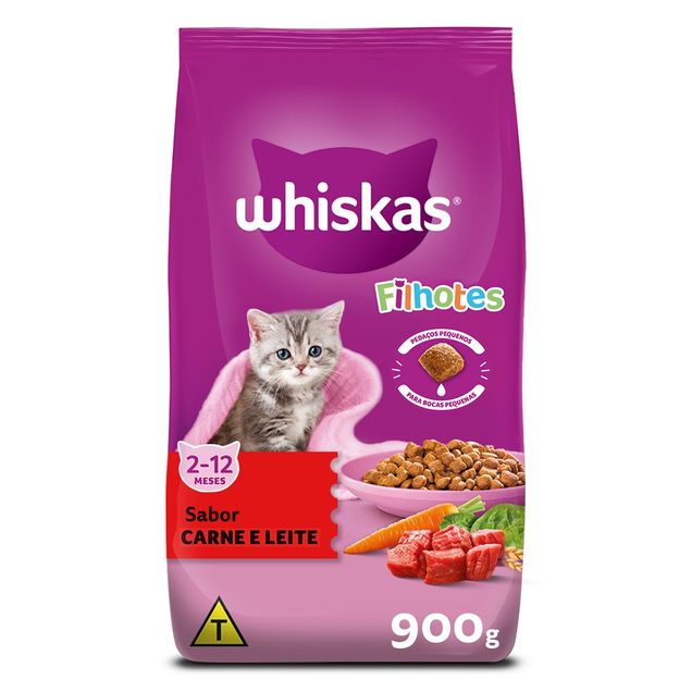 Ração para Gato Filhote Whiskas Carne e Leite 900g