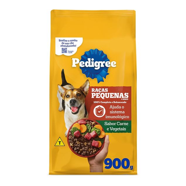 Ração Pedigree Cão Adulto Raça Pequena e Mini Carne e Vegetais 900g