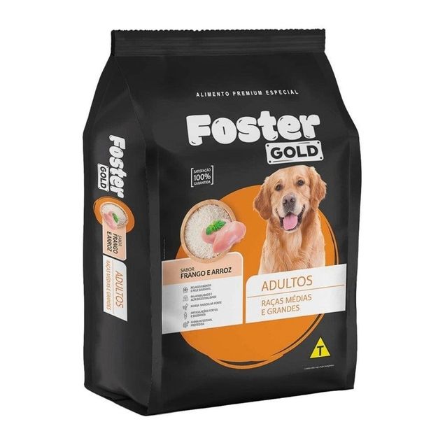 Ração Foster Adulto Raças Médias e Grandes Frango e Arroz 1kg