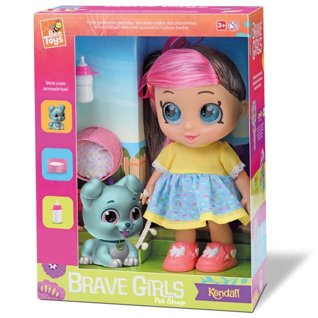 Boneca Rotobrinq Kendall com Pet 4 unidades